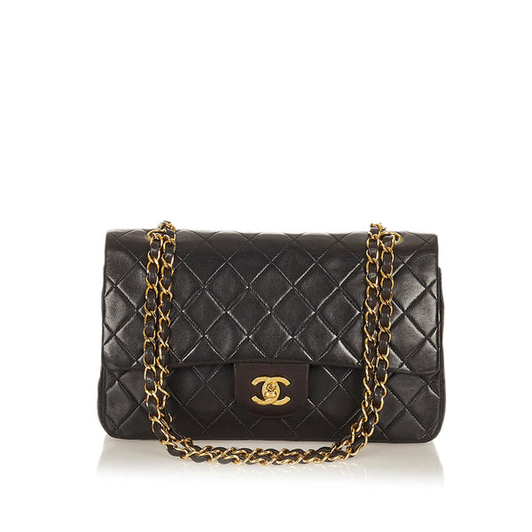 Chanel Classic Lambskin Leather Double Flap Bag (SHG-27219)