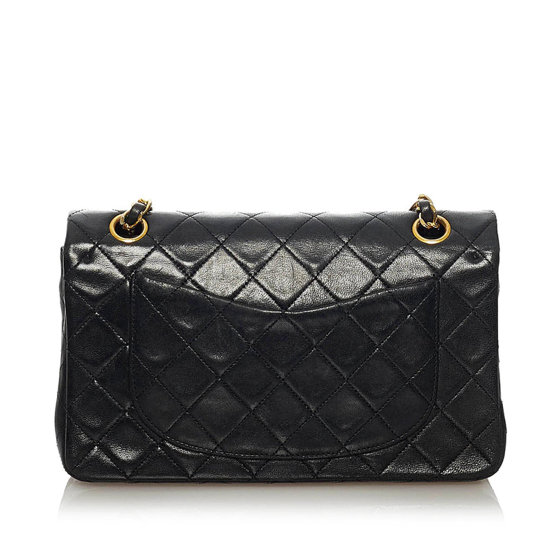 Chanel Small Classic Lambskin Leather Double Flap Bag (SHG-33688