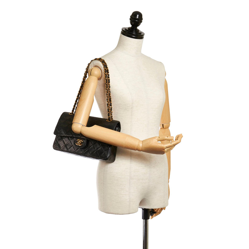 Chanel Classic Lambskin Leather Double Flap Bag (SHG-28756)