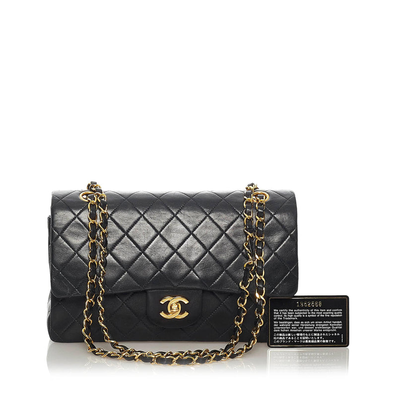 Chanel Classic Lambskin Leather Double Flap Bag (SHG-30061)
