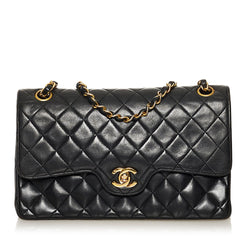 Chanel Dark Grey Quilted Caviar Classic Jumbo Double Flap Bag