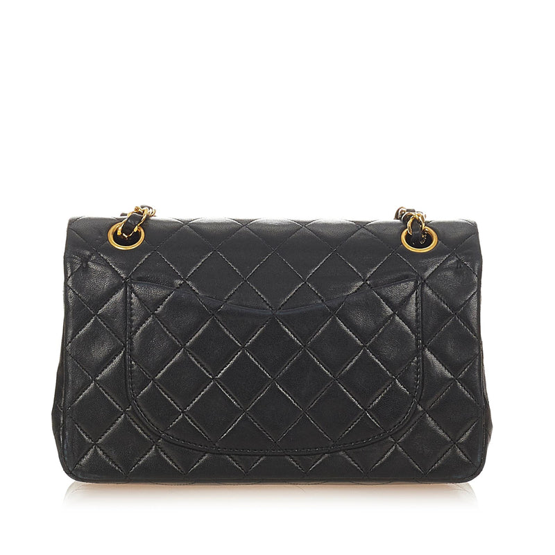 Chanel Classic Small Lambskin Leather Double Flap Bag (SHG-28015)