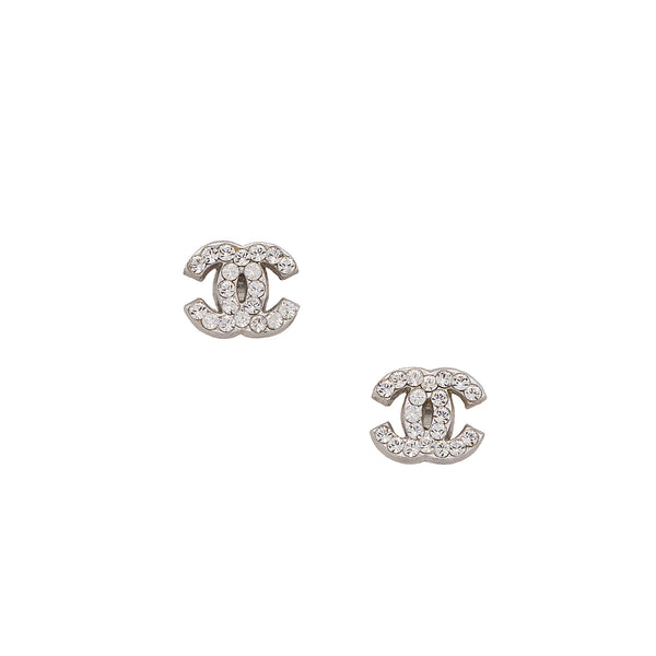 Chanel Crystal CC Mini Stud Earrings (SHF-23195)