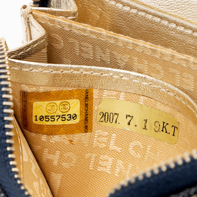 Chanel Denim CC Zip Around Wallet (SHF-16443)