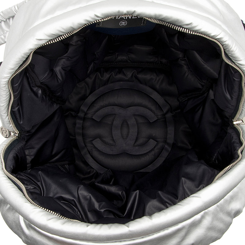 Chanel Embossed Nylon Logo Doudoune Large Backpack (SHF-17689)