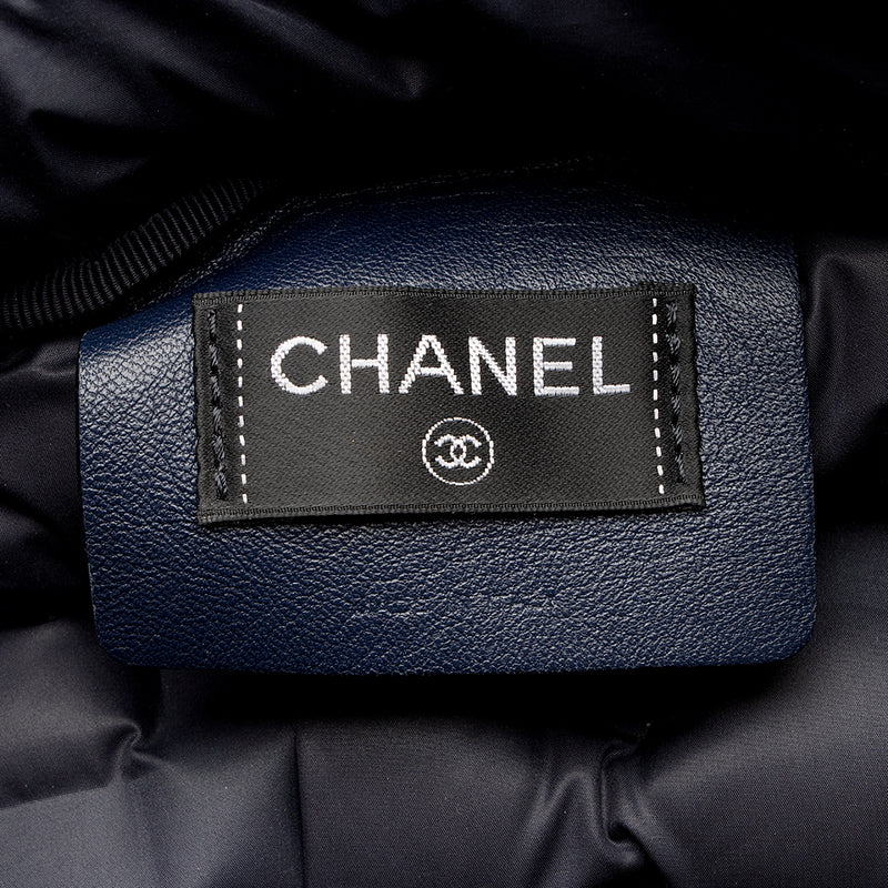 Chanel Embossed Nylon Logo Doudoune Large Backpack (SHF-17689)