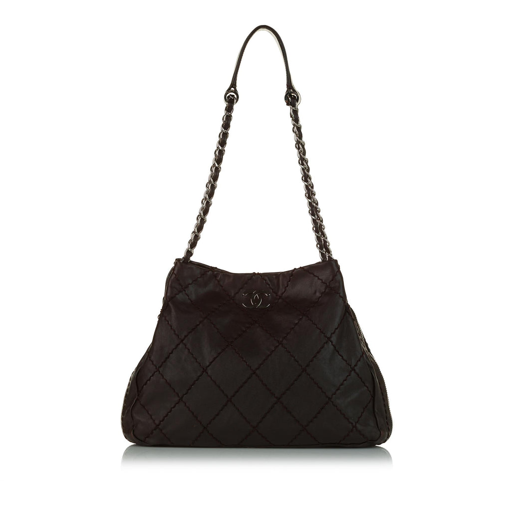 Chanel Expandable Zip Around Tote Quilted Leather Large