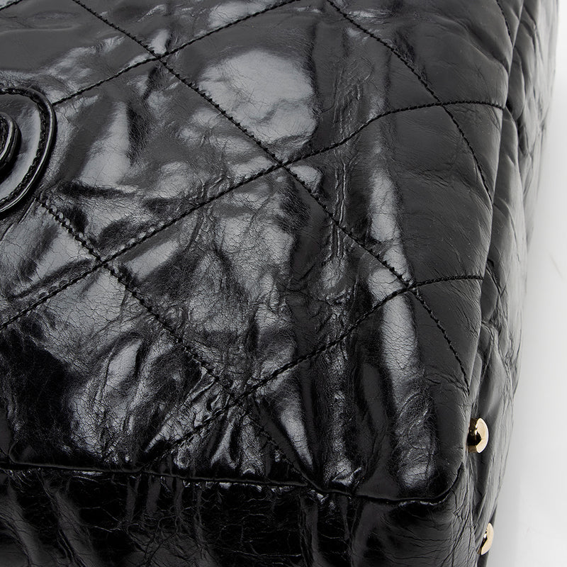Chanel - Authenticated Portobello Handbag - Leather Black Plain for Women, Very Good Condition