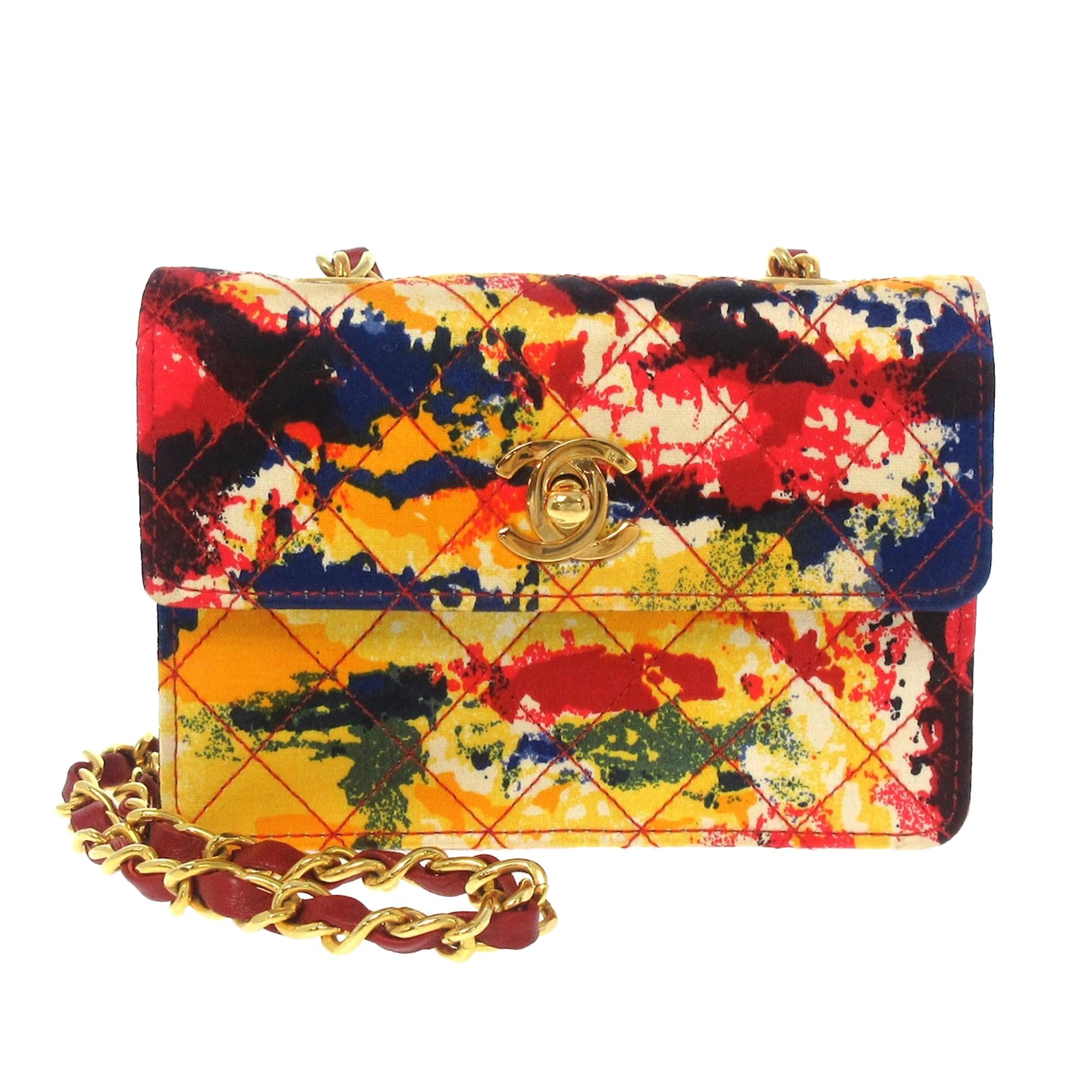 Chanel Graffiti Watercolor Matelasse Satin Crossbody Bag (SHG-34312)