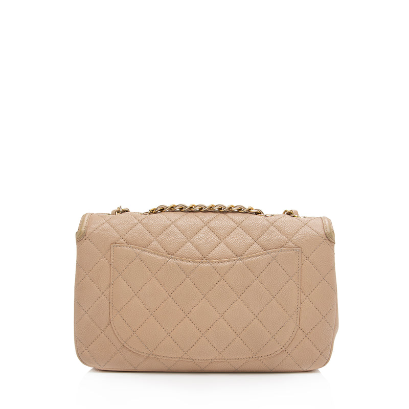 Chanel Grained Calfskin CC Filigree Medium Flap Bag (SHF-P3nxD7