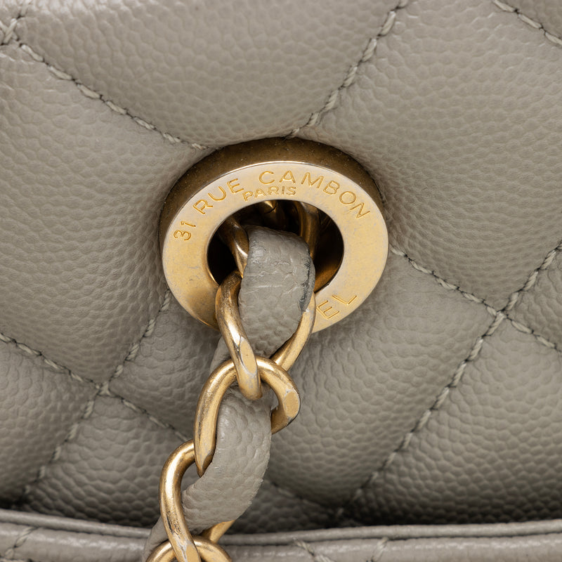 AUTHENTIC CHANEL GRAINED LARGE DOUBLE FLAP