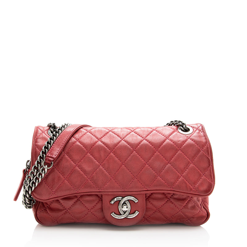 CHANEL Iridescent Calfskin Quilted Small Shiva Flap Black 363293