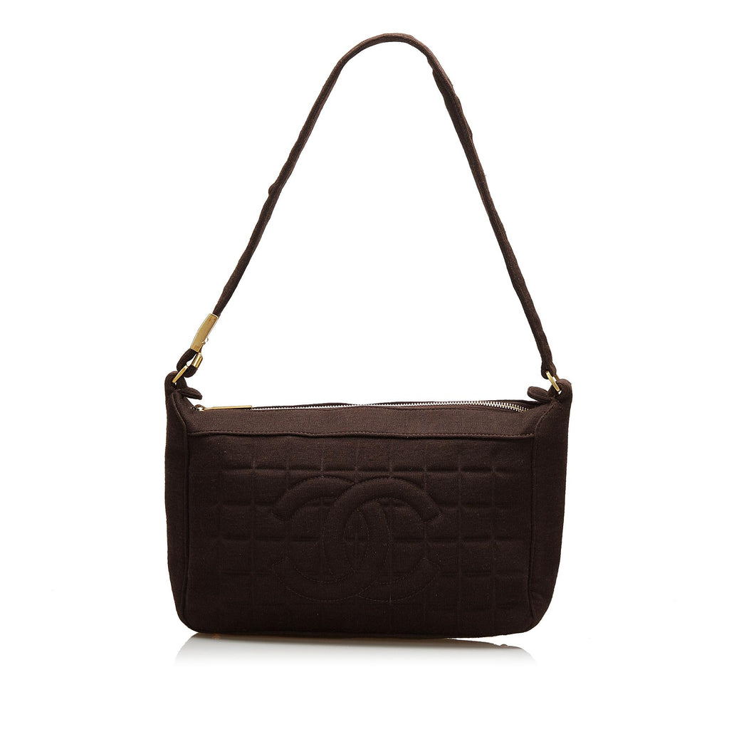 Vintage Chanel Mademoiselle Chocolate Bar Black Lambskin Flap Shoulder Bag