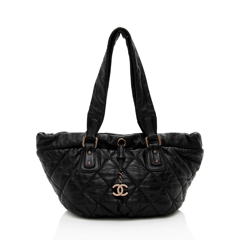$6100 Chanel 13B Classic Flap Quilted Le Boy Large Black Calfskin