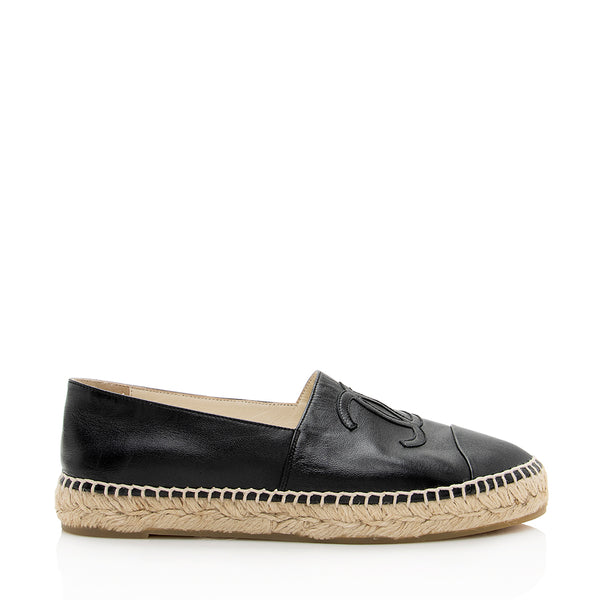 Sold at Auction: Chanel, Chanel Espadrilles Lambskin Camellia Shoes Size 37