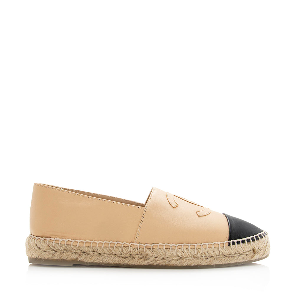 Leather espadrilles Chanel Black size 36 EU in Leather - 28367774