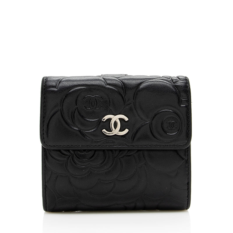 Chanel 13831281 Black Lambskin Quilted Classic Flap Compact Medium Wallet  A31505Y - The Attic Place