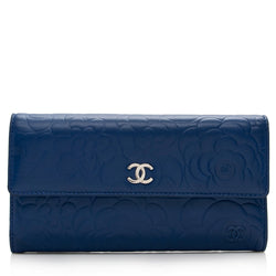 Chanel Lambskin Camellia CC Flap Long Wallet (SHF-15840)