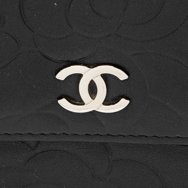Chanel Lambskin Camellia CC Flap Long Wallet (SHF-22609)