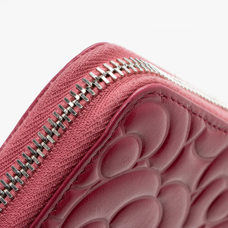 Chanel Lambskin Camellia Zip Wallet (SHF-15991)