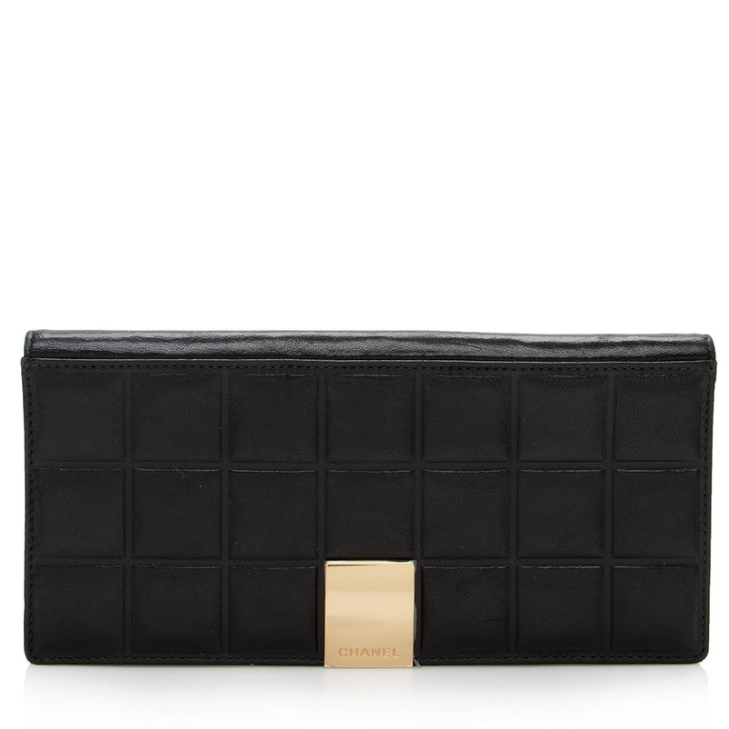 Chanel Lambskin Chocolate Bar Flap Wallet (SHF-15476)