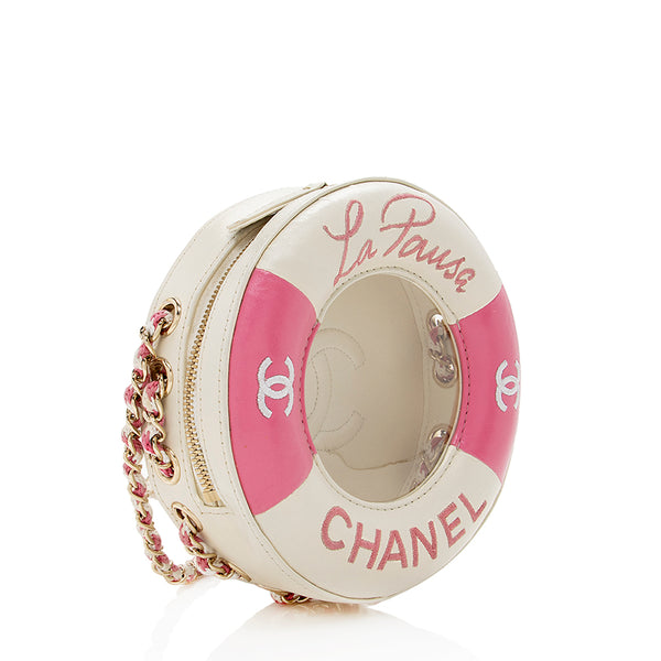 Chanel Lambskin Coco Lifesaver Round Crossbody Bag (SHF