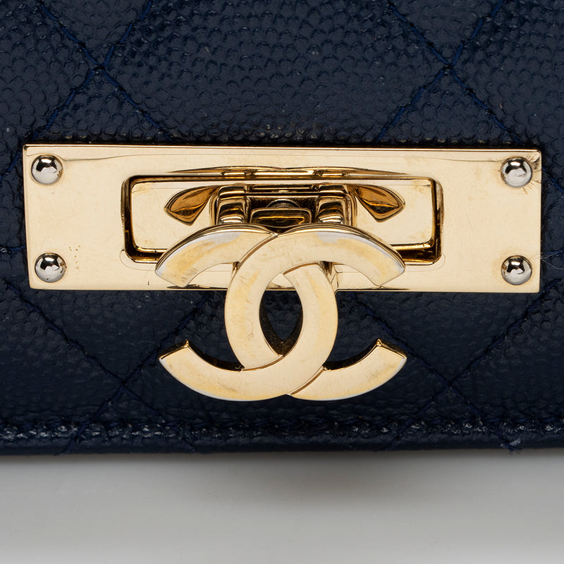 Chanel Lambskin Quilted Golden Class Wallet on Chain Woc Red