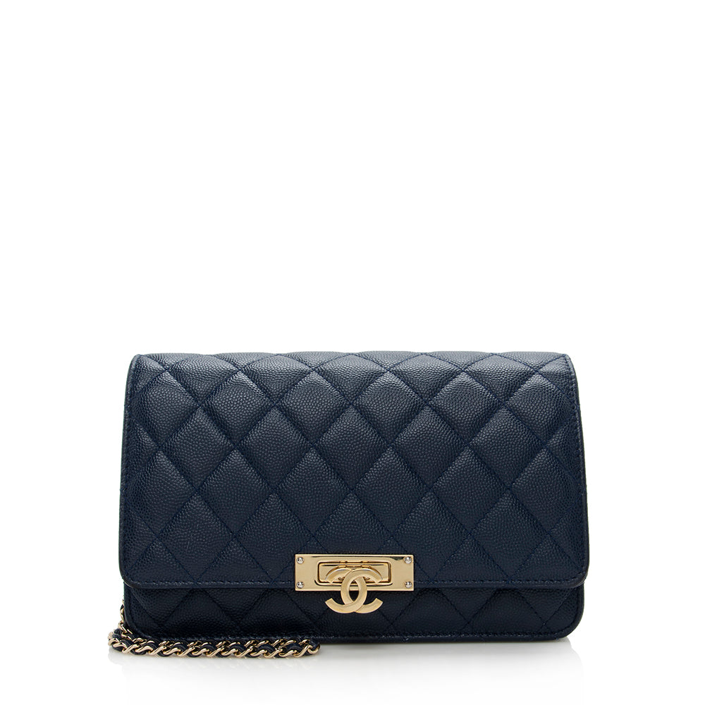 Chanel Wallet On Chain WOC Blue Lambskin Antique Gold Hardware – Madison  Avenue Couture