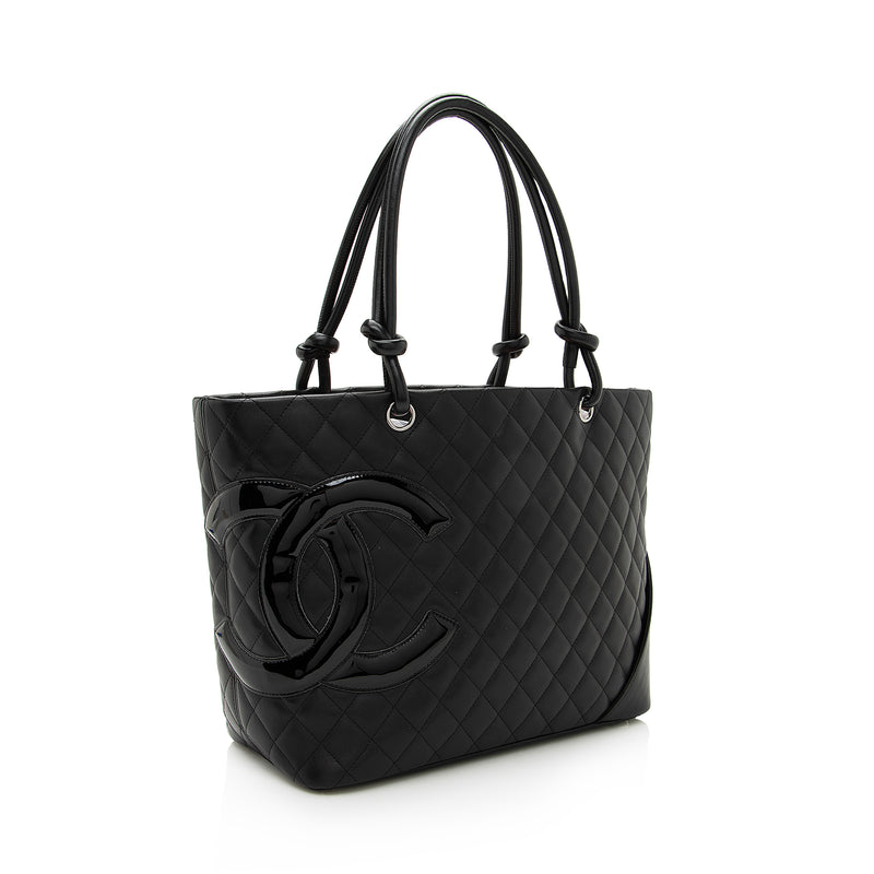 Chanel Lambskin Ligne Cambon Large Shopping Tote (SHF-22706) – LuxeDH