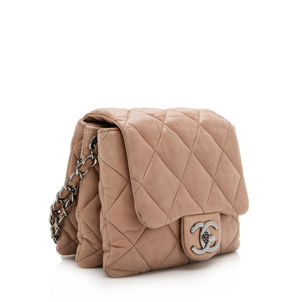 Chanel Lambskin Three Accordion Mini Flap Bag (SHF-16432)