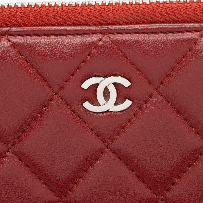 Chanel Lambskin CC Zip Around Wallet (SHF-17494)