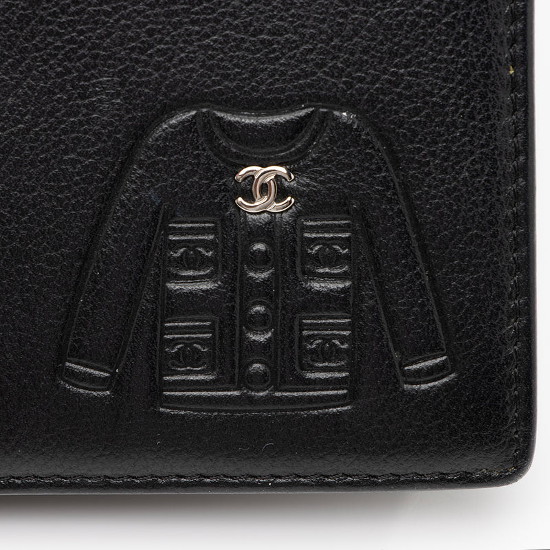Chanel Embossed Jacket Long Yen Wallet in Red Goatskin - SOLD