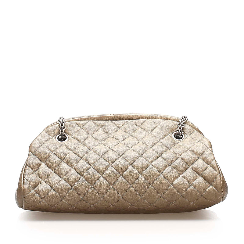CHANEL Metallic Lambskin Quilted Mini Bowling Bag Gold 1052583