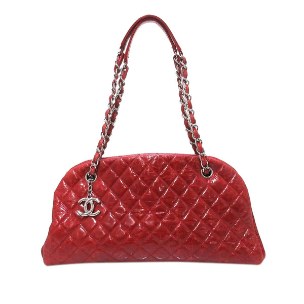 Chanel Mademoiselle Patent Leather Bowling Bag (SHG-35077)