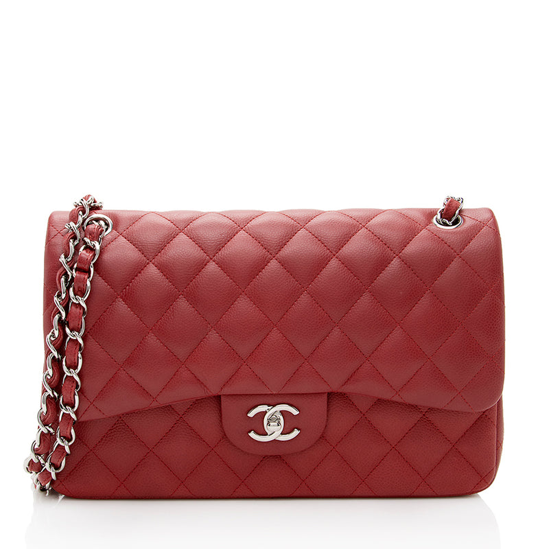Chanel Matte Caviar Lambskin Jumbo Double Flap Bag (SHF-18309