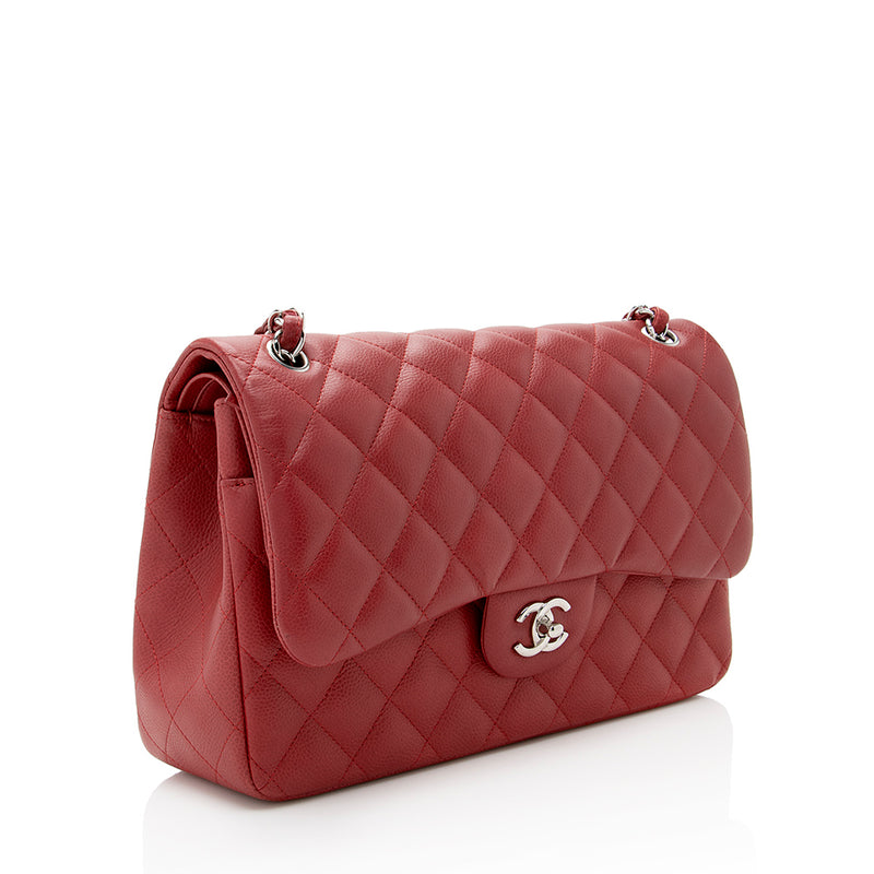 Chanel Patent Red Classic Flap Jumbo Shoulder/Crossbody Bag