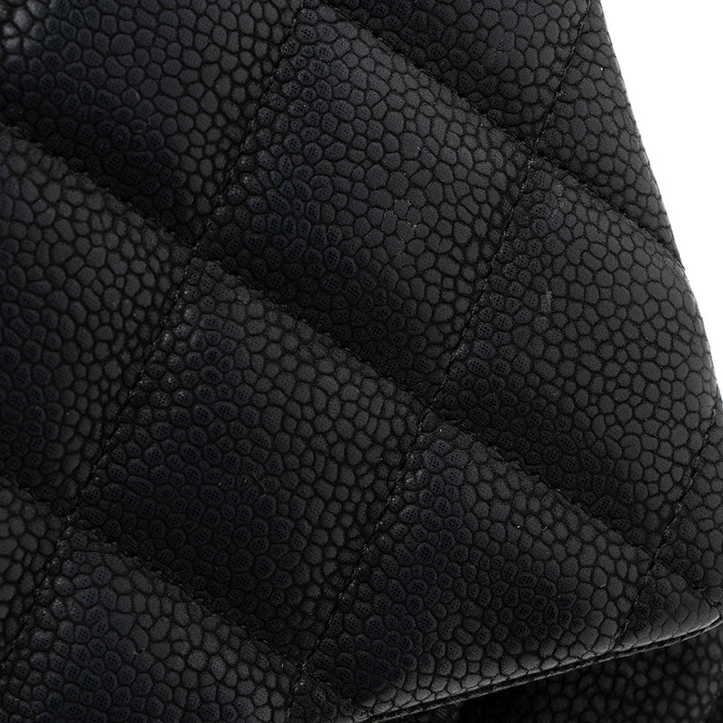 Chanel Matte Caviar Leather Chain Flap Clutch Bag (SHF-19570)