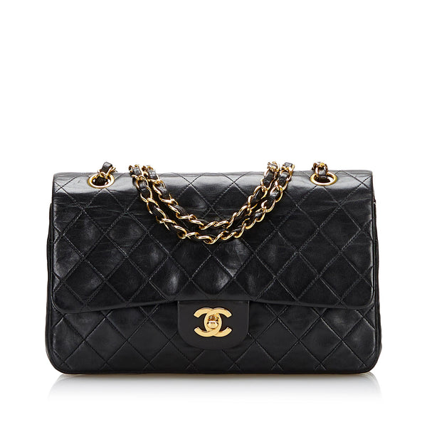 Authentic Chanel Black Vintage Classic Small Double Flap Bag