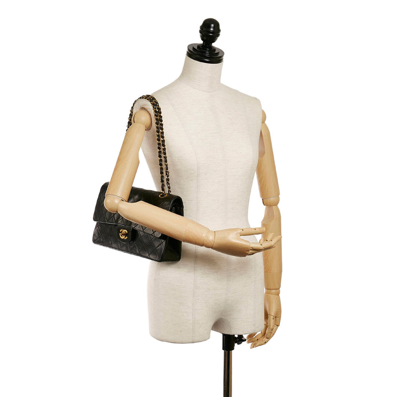 Chanel Medium Classic Lambskin Leather Double Flap Bag (SHG-35107)