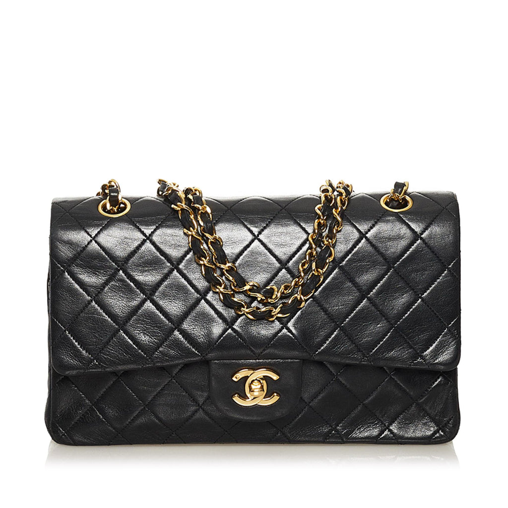 Chanel Medium Classic Lambskin Leather Double Flap Bag (SHG-35273)