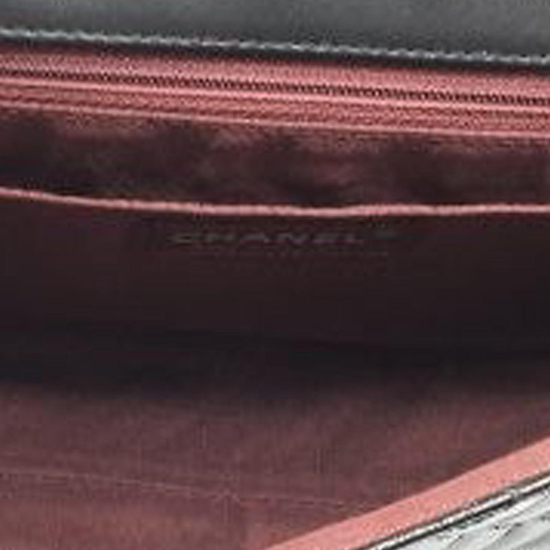 Chanel Medium Secret Label Patent Leather Flap Bag (SHG-34789)