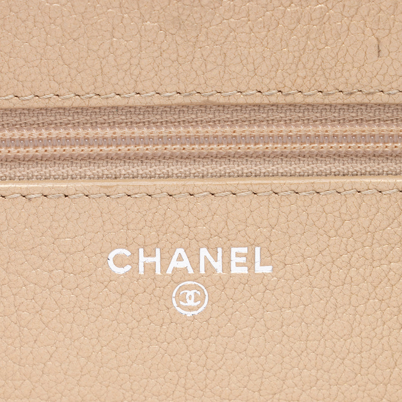 Chanel Metallic Calfskin Diamond Stitch Wallet on Chain Bag - FINAL SALE (SHF-15863)