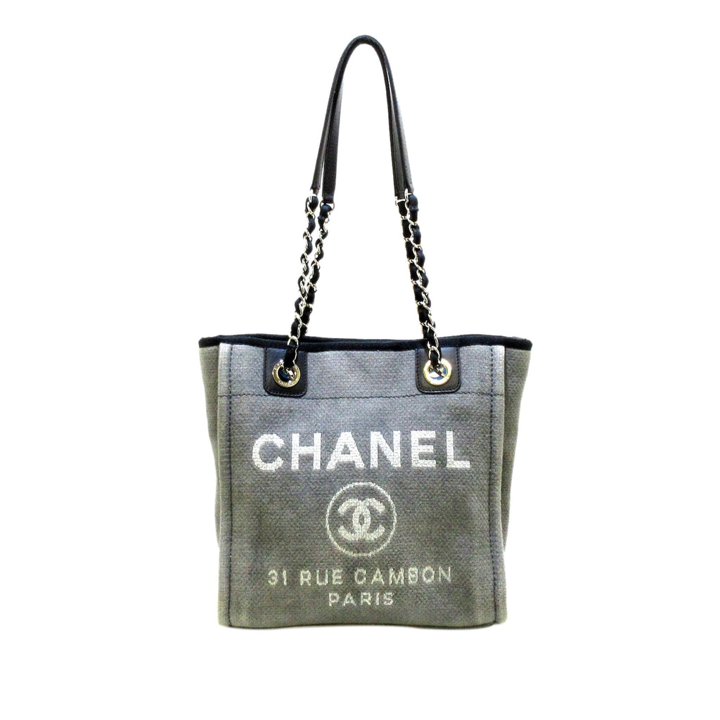 CHANEL Deauville Mini Chian Tote Bag Beige/Black-US