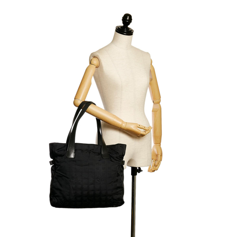 Chanel Black Jacquard Travel Line Handbag 59055