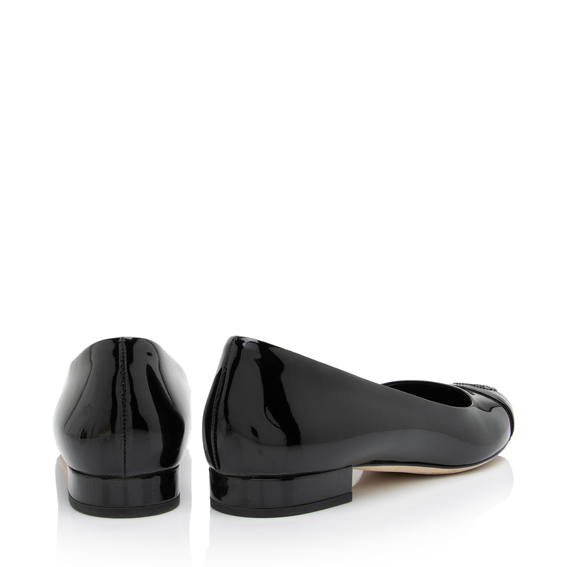 Chanel Patent Calfskin CC Cap Toe Ballet Flats - Size 8.5 / 38.5 (SHF-SGOQ3I)