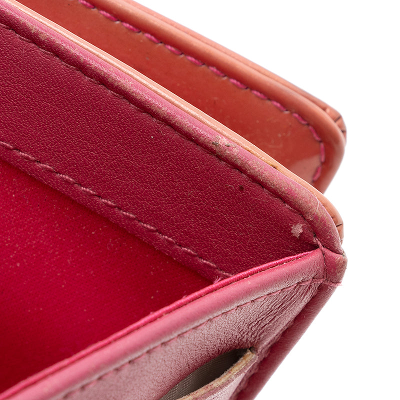 Chanel Patent Leather Camellia CC L-Double Wallet (SHF-20612)