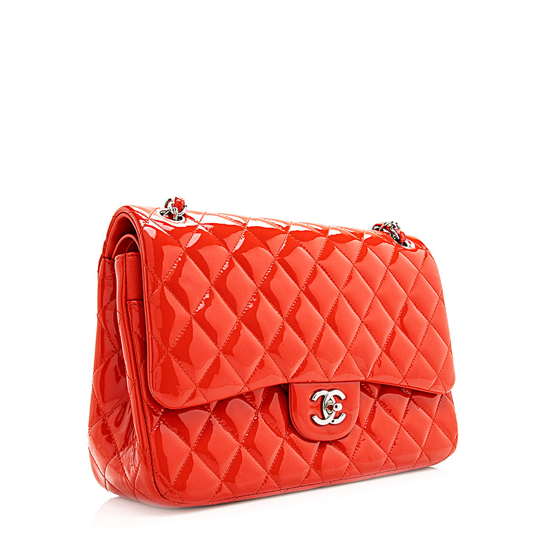 Chanel Patent Leather Classic Jumbo Double Flap Shoulder Bag (SHF-18807)