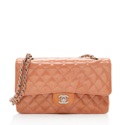 Chanel Patent Leather Classic Medium Double Flap Bag (SHF-18295)