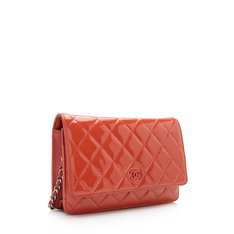 Chanel Patent Leather Classic Wallet on Chain Bag (SHF-14961)