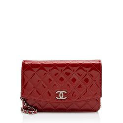 Chanel Patent Leather Classic Wallet on Chain Bag (SHF-23342)